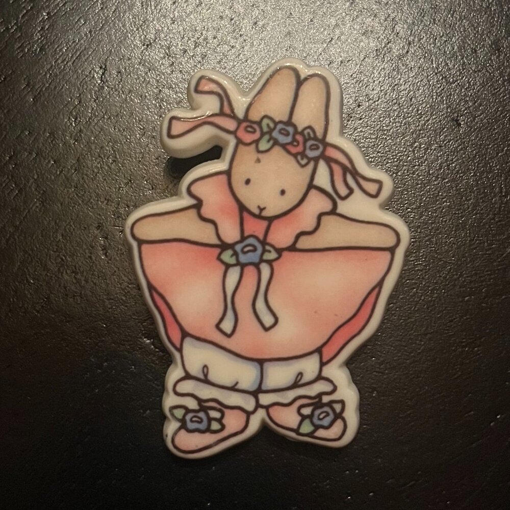 Vintage Daisy Kingdom Bunny Ballerina Pin - Picture 1 of 4